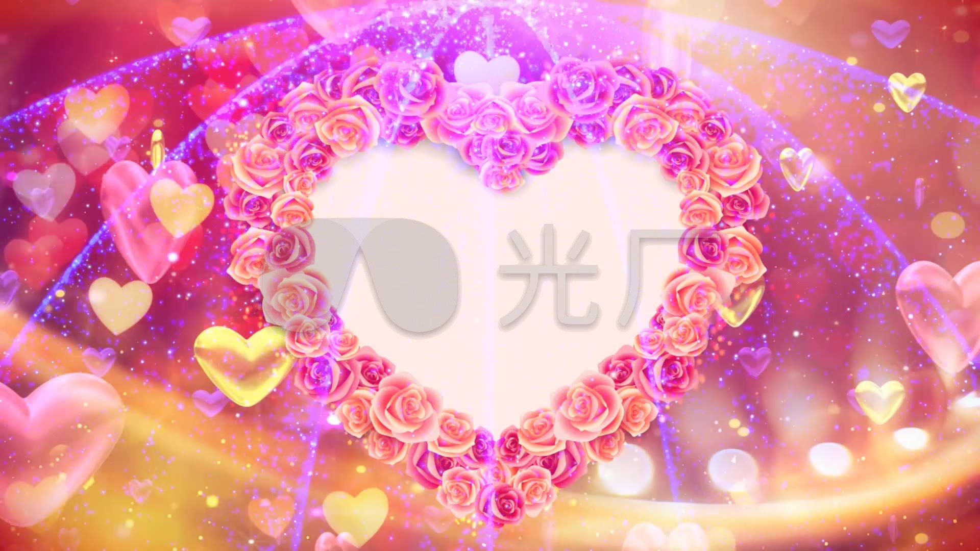 感恩的心梦幻粒子爱心上升浪漫唯美背景视频_1920x