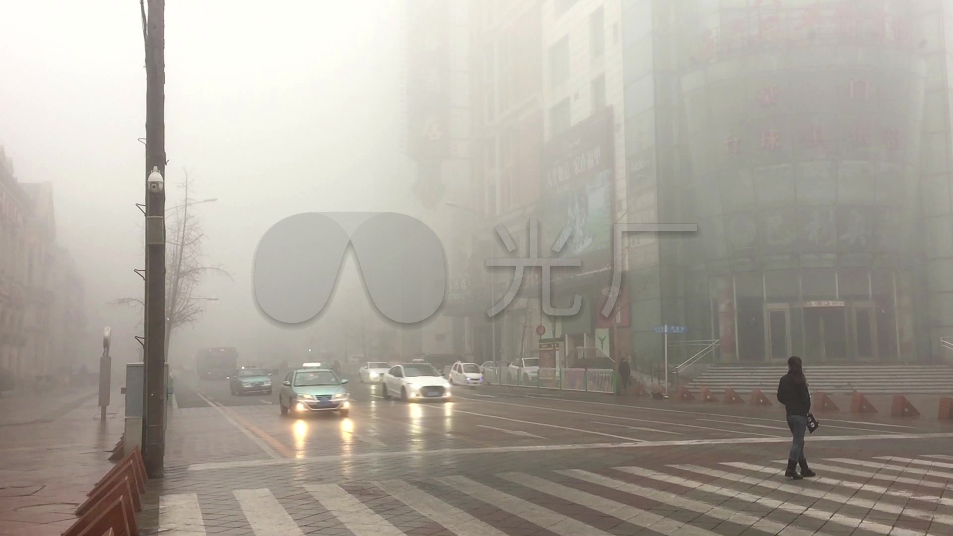 空气污染雾霾晨雾城市污染大雾