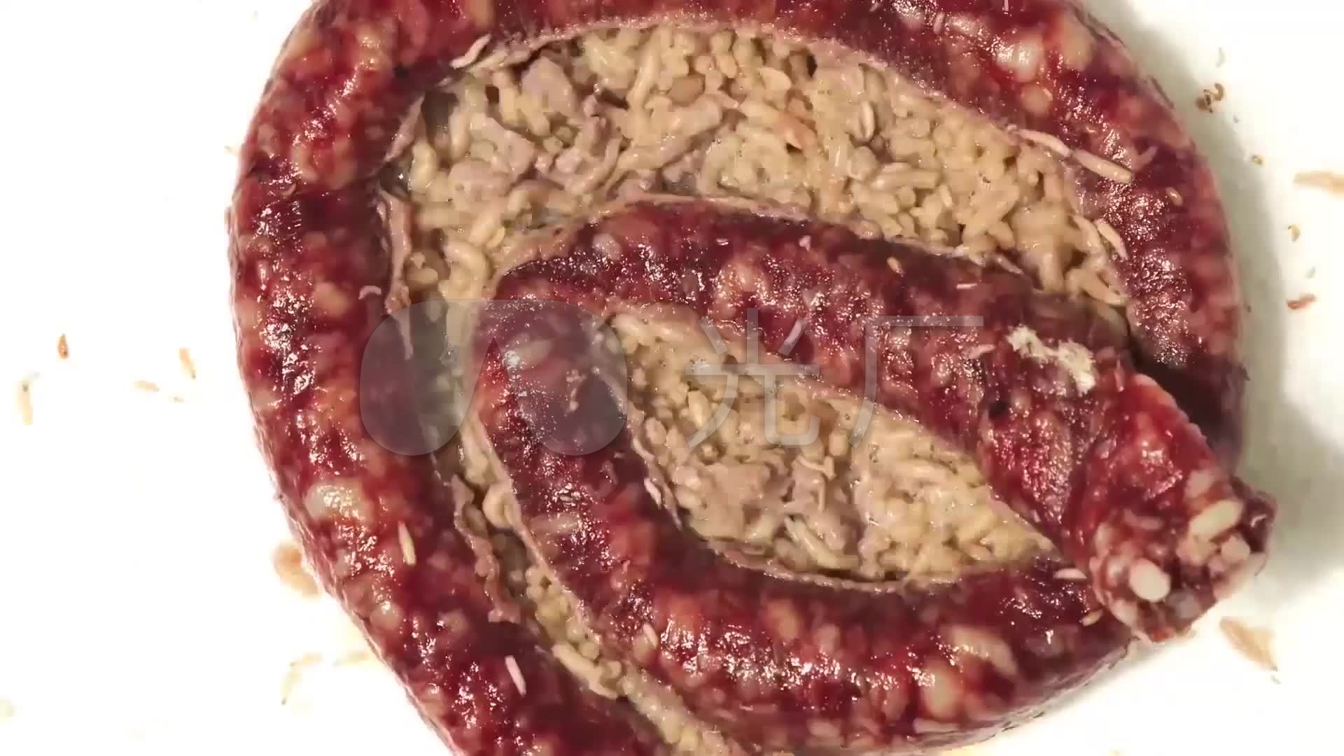腐烂变质生蛆虫的香肠肉类延时拍摄_1920x1080_高清视频素材下载(编号