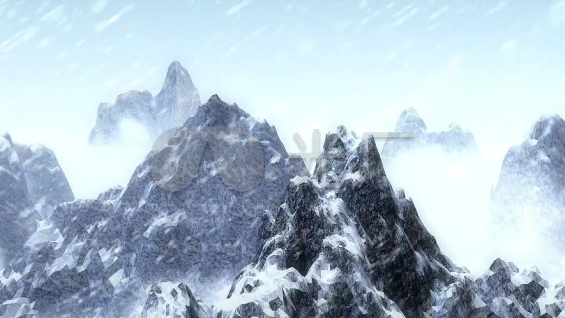 雪山下雪大学暴风雪舞蹈背景