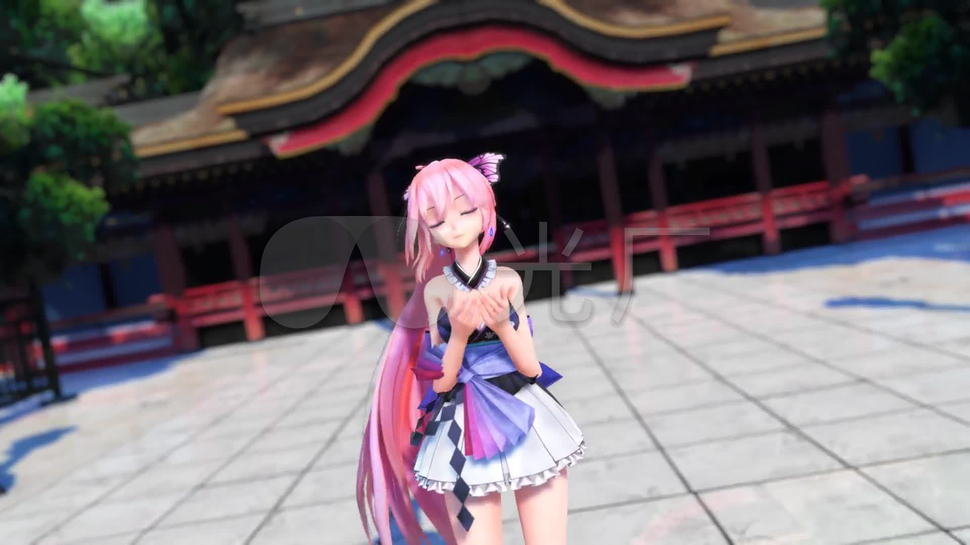 极乐动漫美女蝴蝶净土纹身跳舞_1920X1080_广场视频美女中国图片