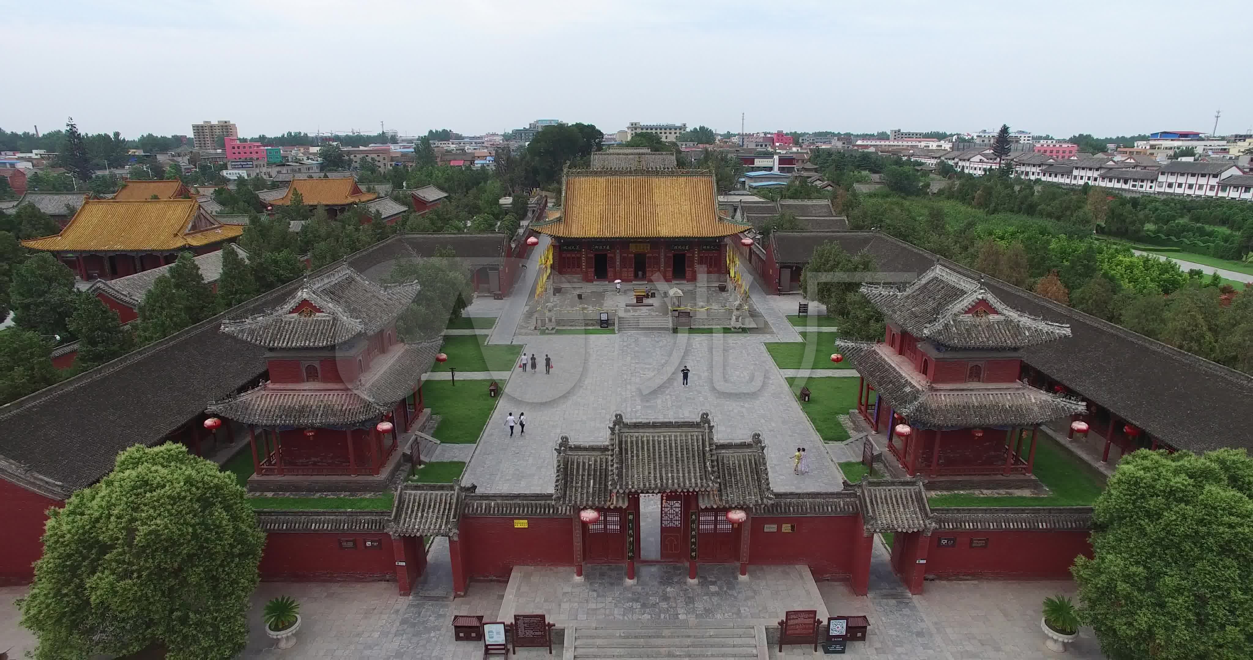 h001淮阳太昊陵航拍全景4k