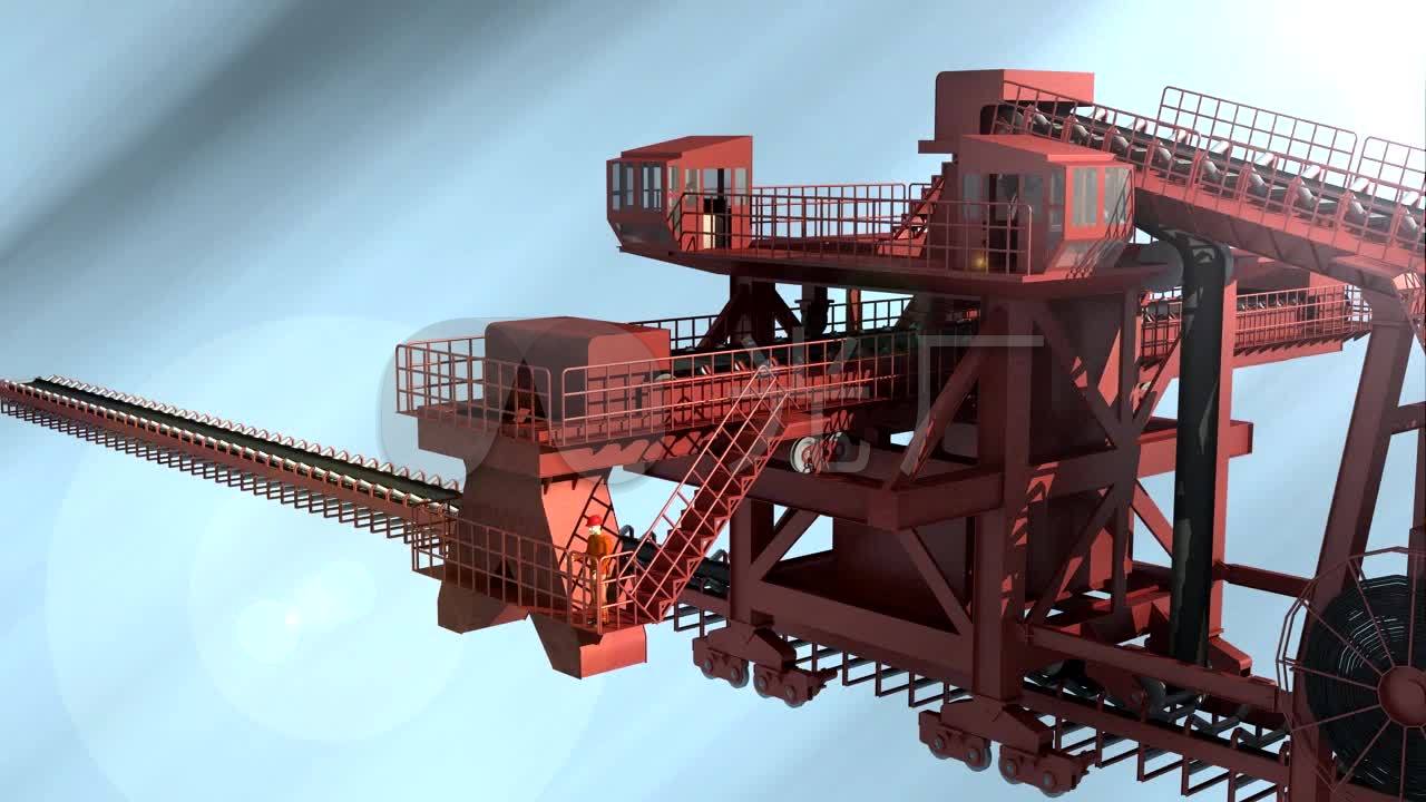 机械三维动画装煤机装卸传送带3d动画