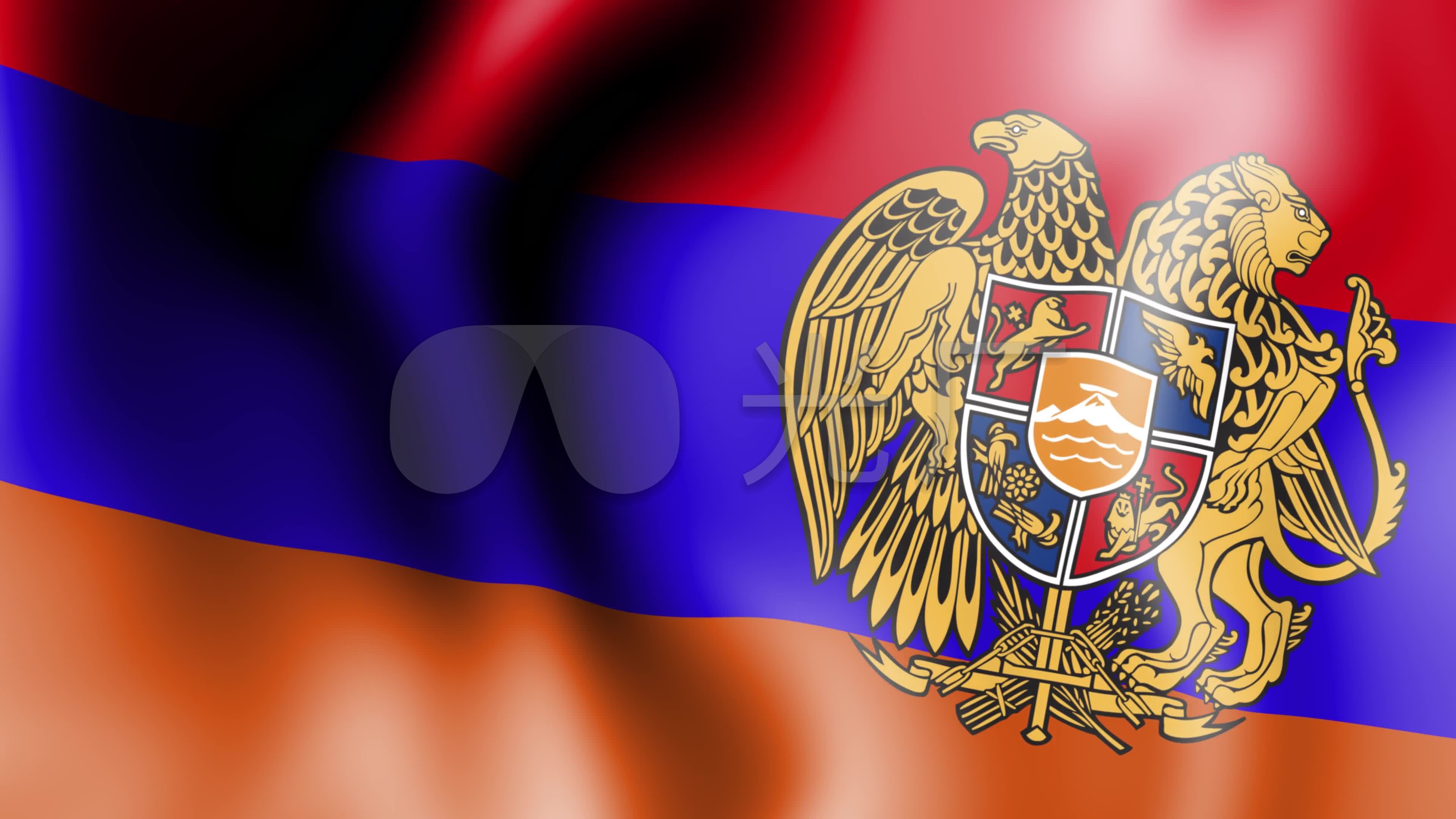 4k亚美尼亚国旗飘扬国旗帜2_3840x2160_高清视频素材下载(编号:979799