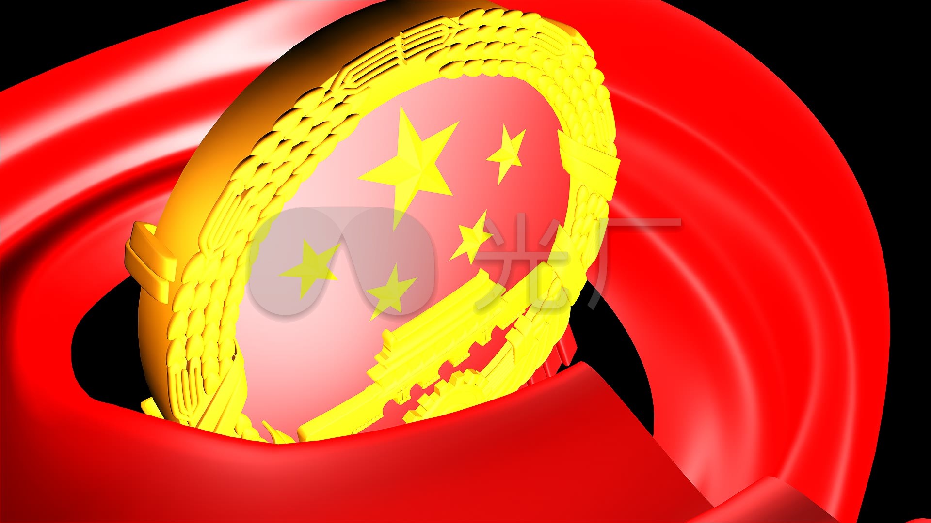国徽国旗我爱祖国视频素材_1920x1080_高清视频素材