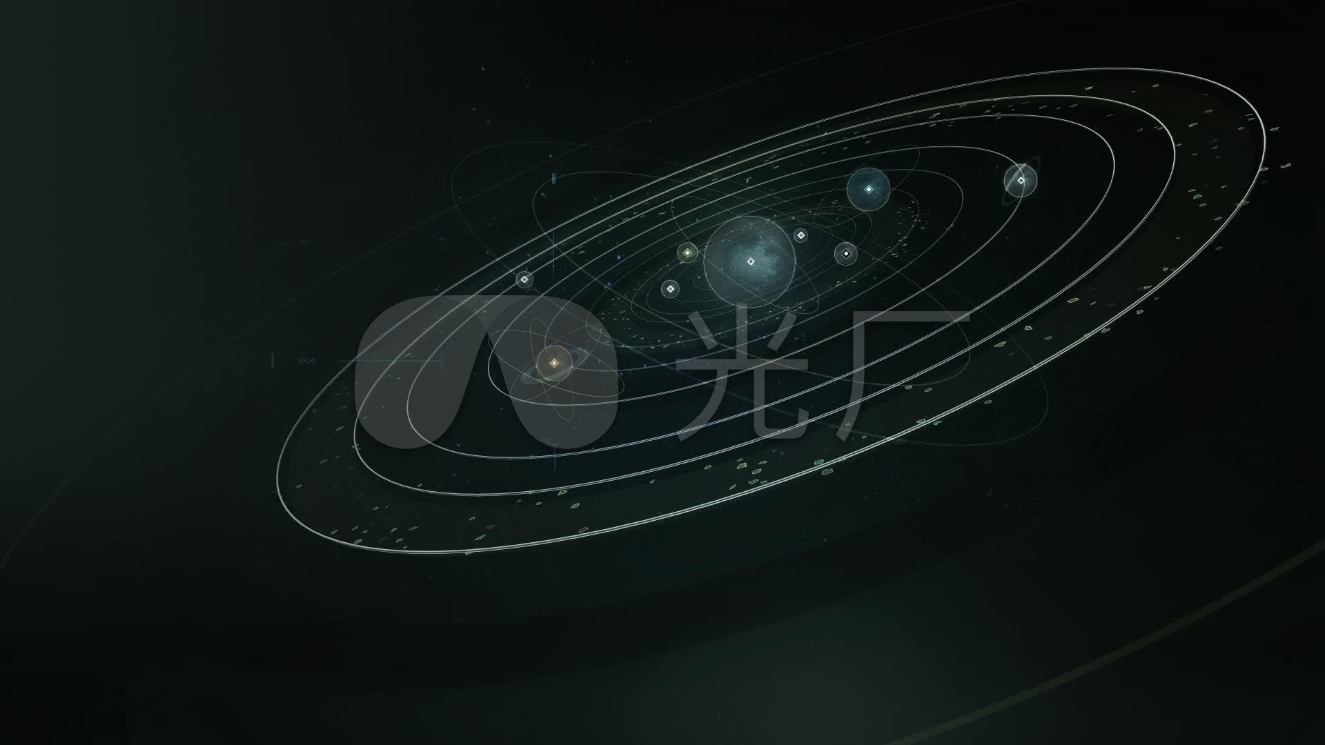 宇宙太空太阳系行星轨道运动无缝循环_1920x1080_高清视频素材下载