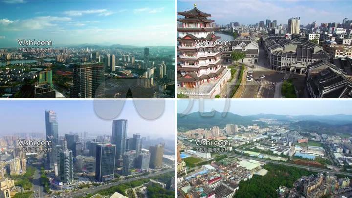鸟瞰惠州城市规划建设地标建筑城市飞越