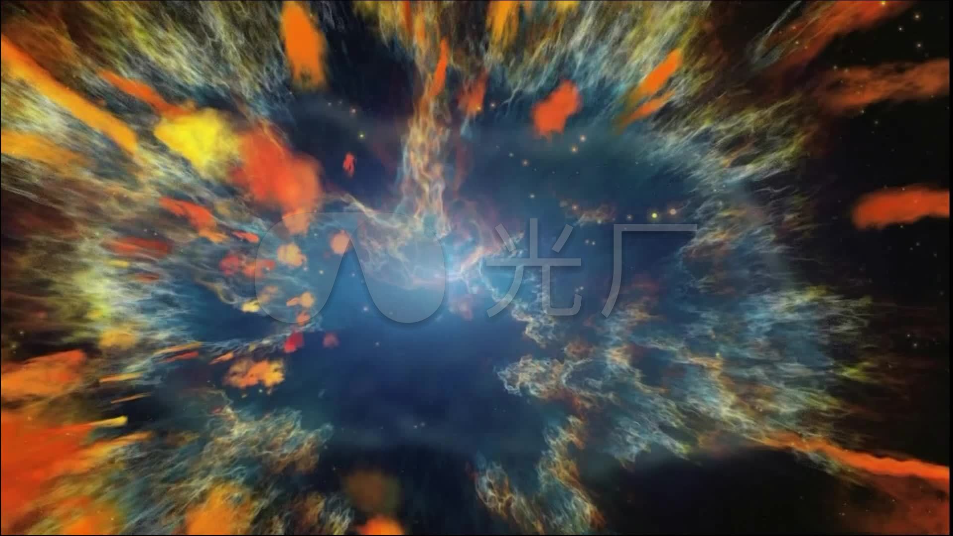 宇宙恒星死亡变五彩发光云和白矮星_1920x1080_高清