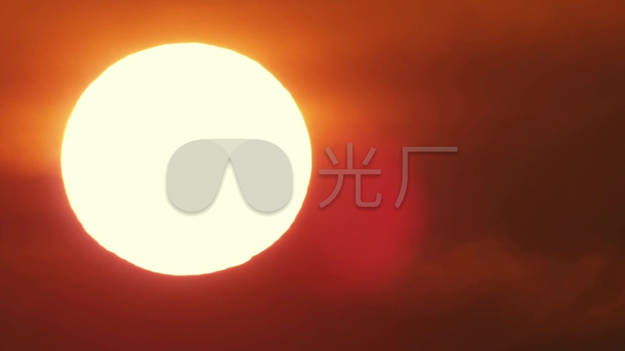 红太阳升起_红日_日出日落_黄昏夜幕降临_1280x720_高清视频素材下载