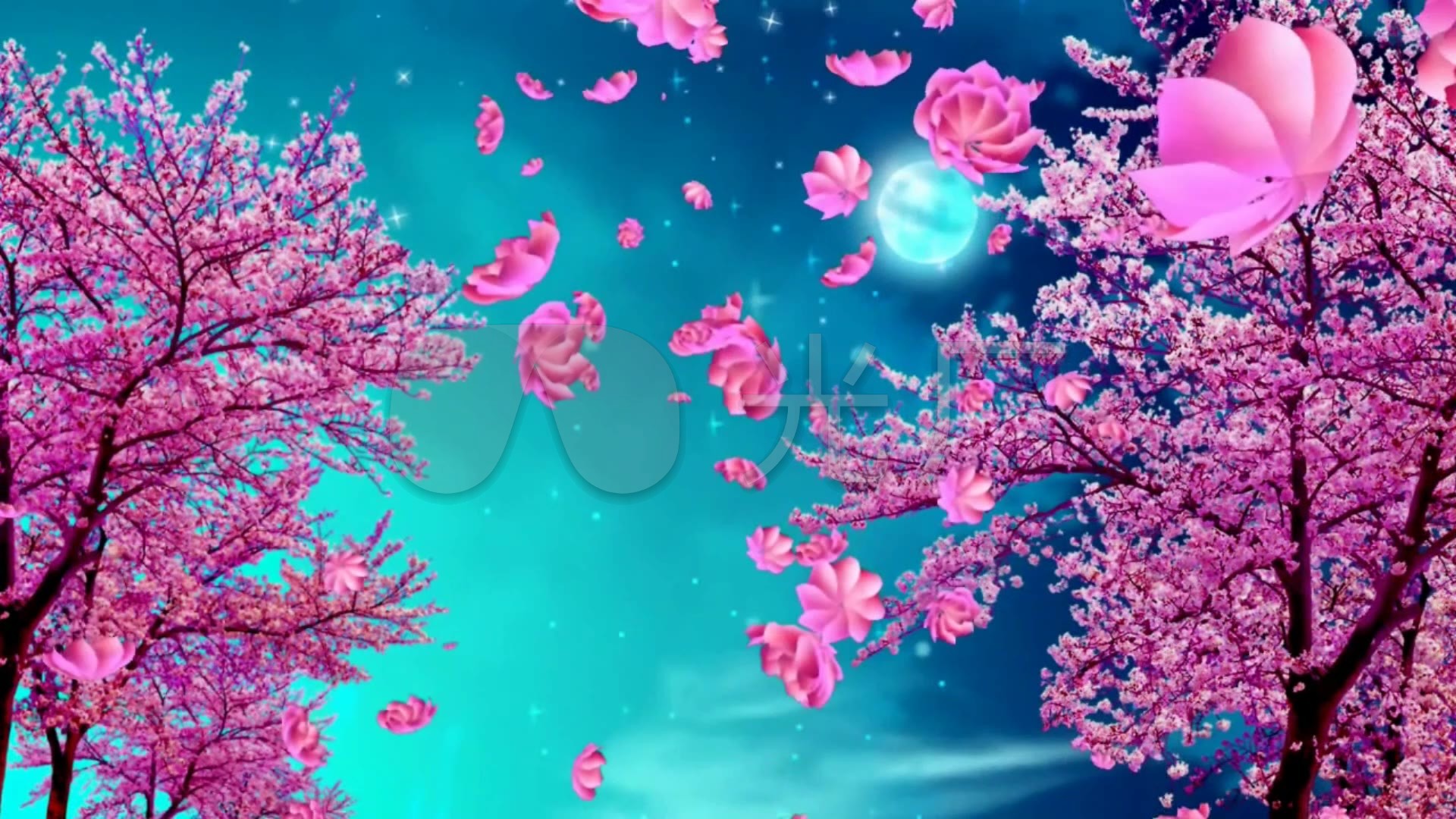 歌曲《月亮花儿开》背景视频_1920x1080_高清视频素材