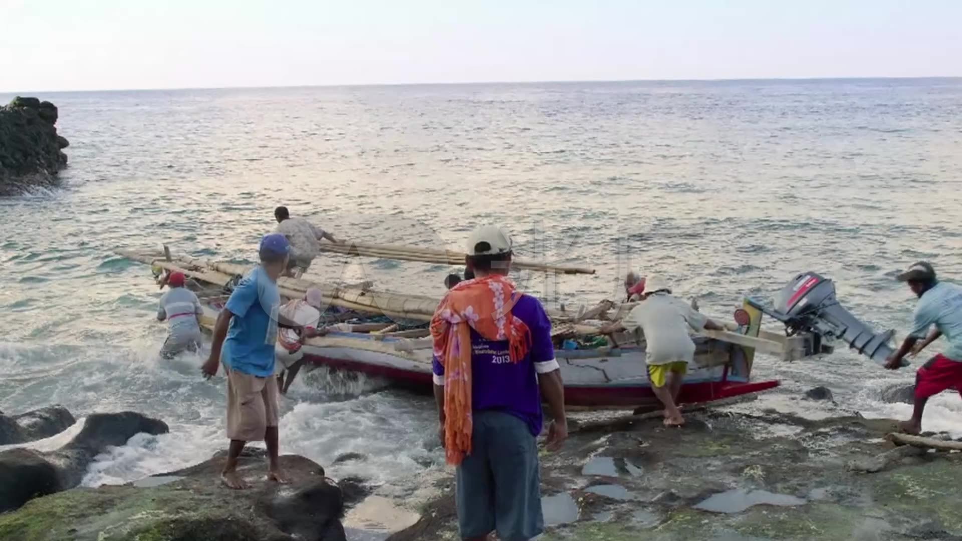 渔民生活捕鱼大海渔船