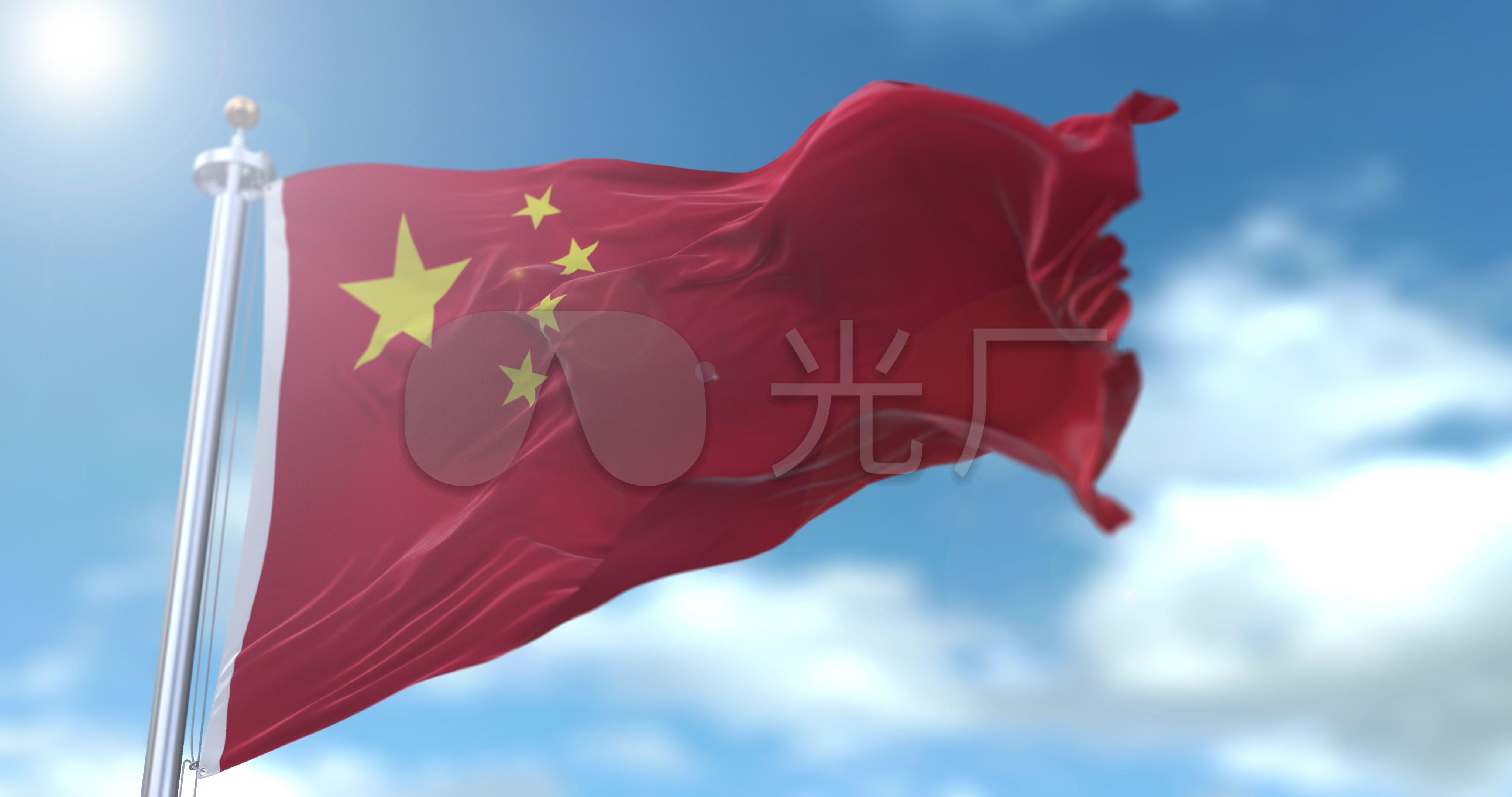 4k版,五星红旗,中国国旗_4096x2160_高清视频素材下载