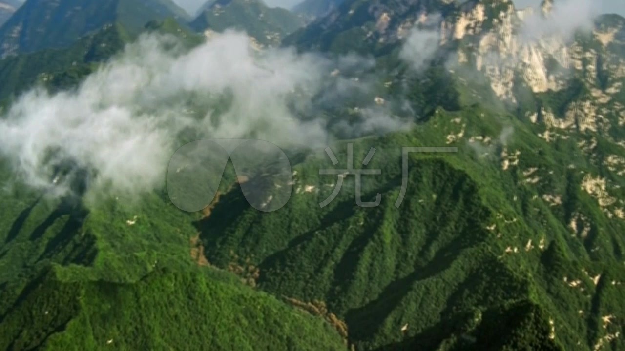 秦岭山脉山峰云海_1280x720_高清视频素材下载(编号:)