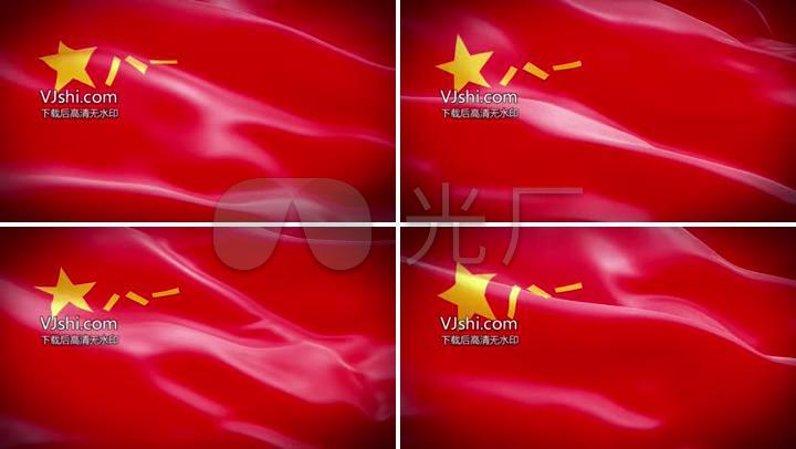 国旗 八一军旗 部队 旗帜 迎风飘扬 视频