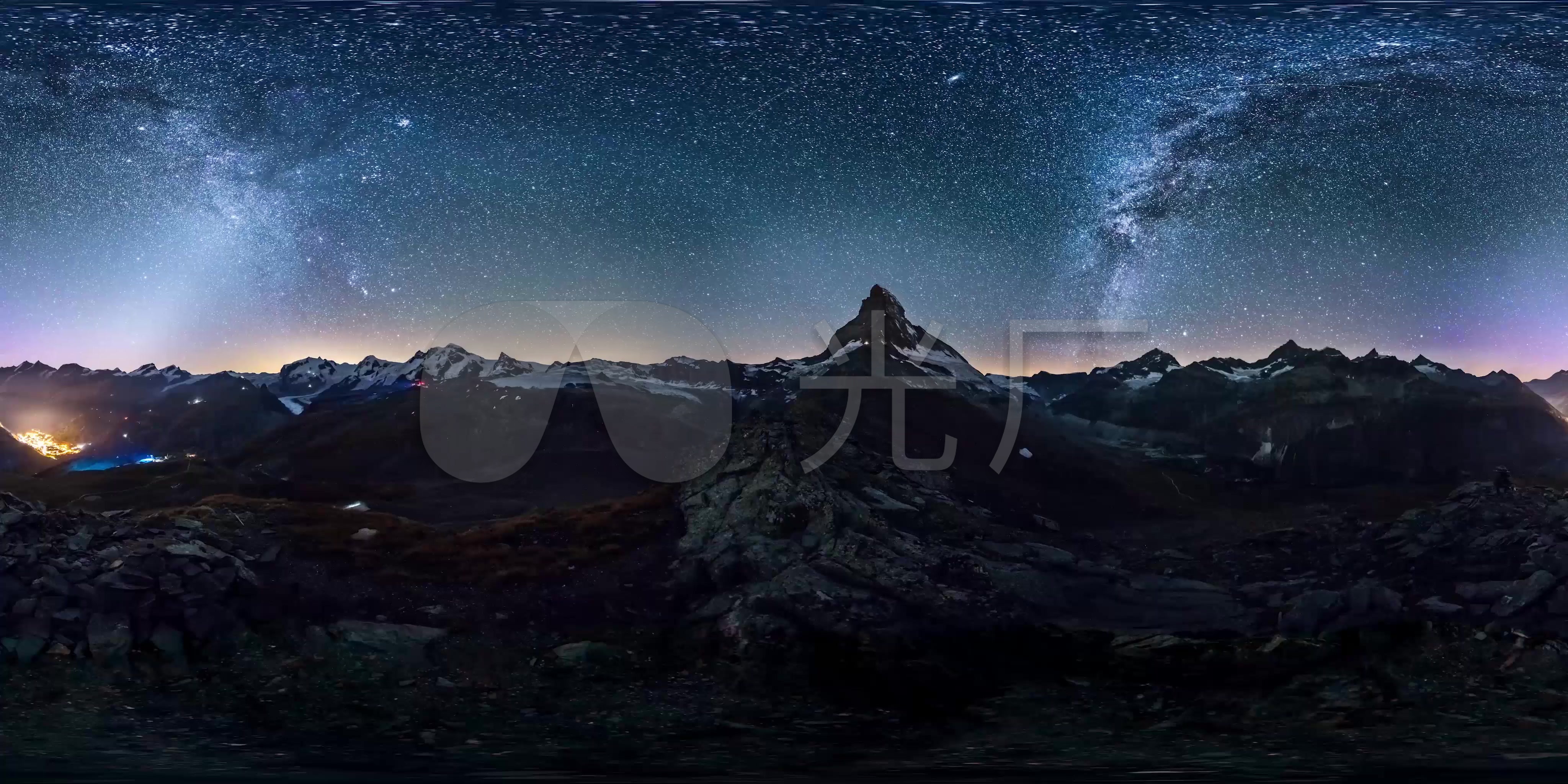 震撼360度全景星空_4096x2048_高清视频素材下载(编号