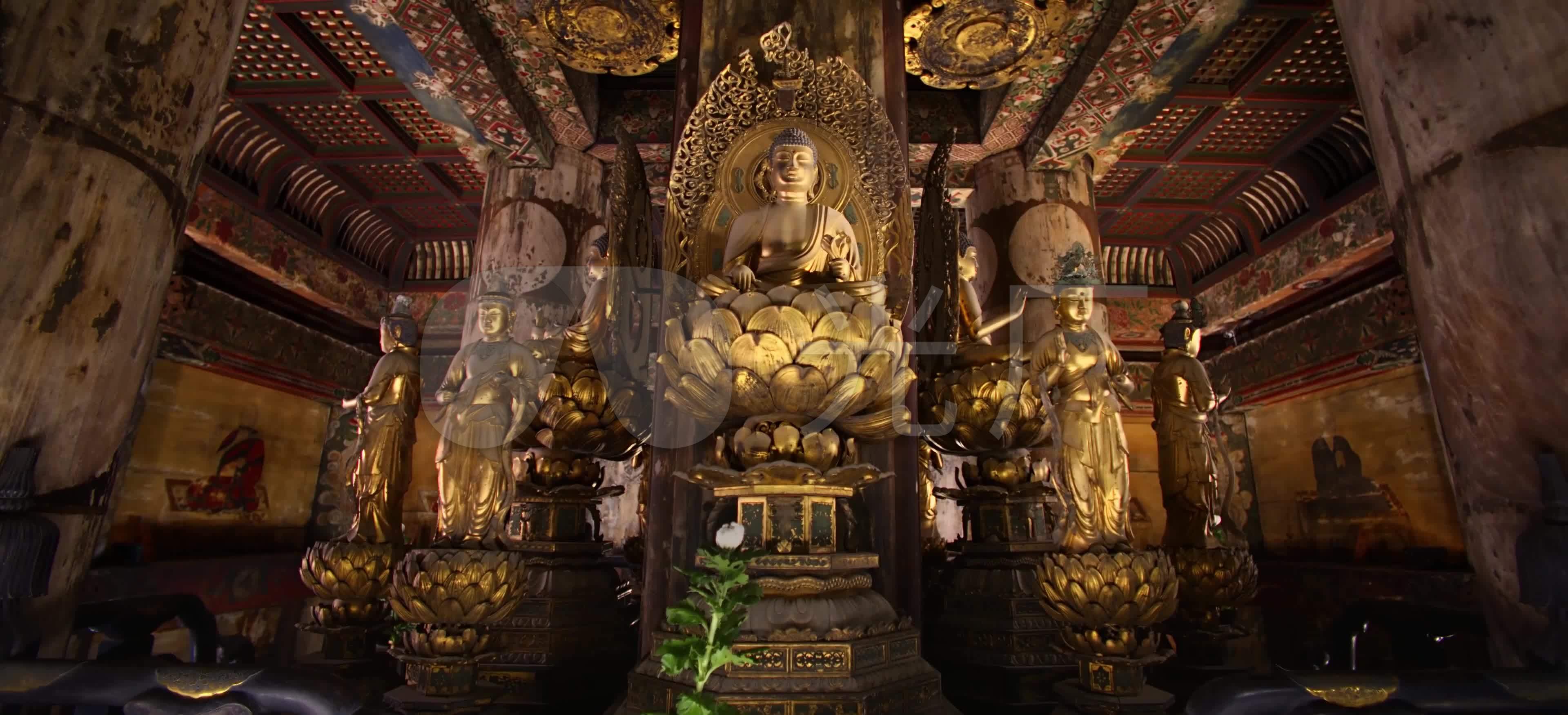 佛教寺庙佛像_3840x1750_高清视频素材下载(编号:)