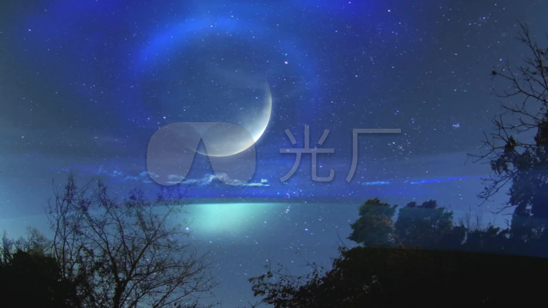 唯美月亮琵琶曲春江花月夜_1920x1080_高清视频素材