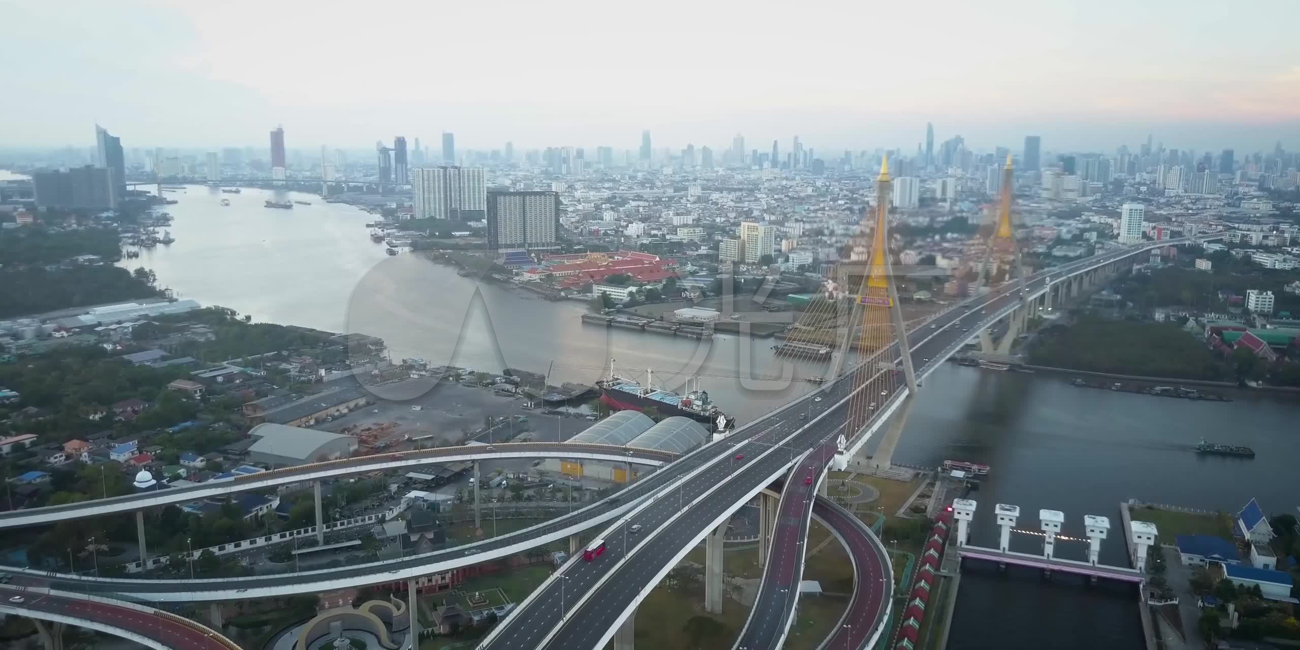 航拍泰国曼谷城市旅游片8572