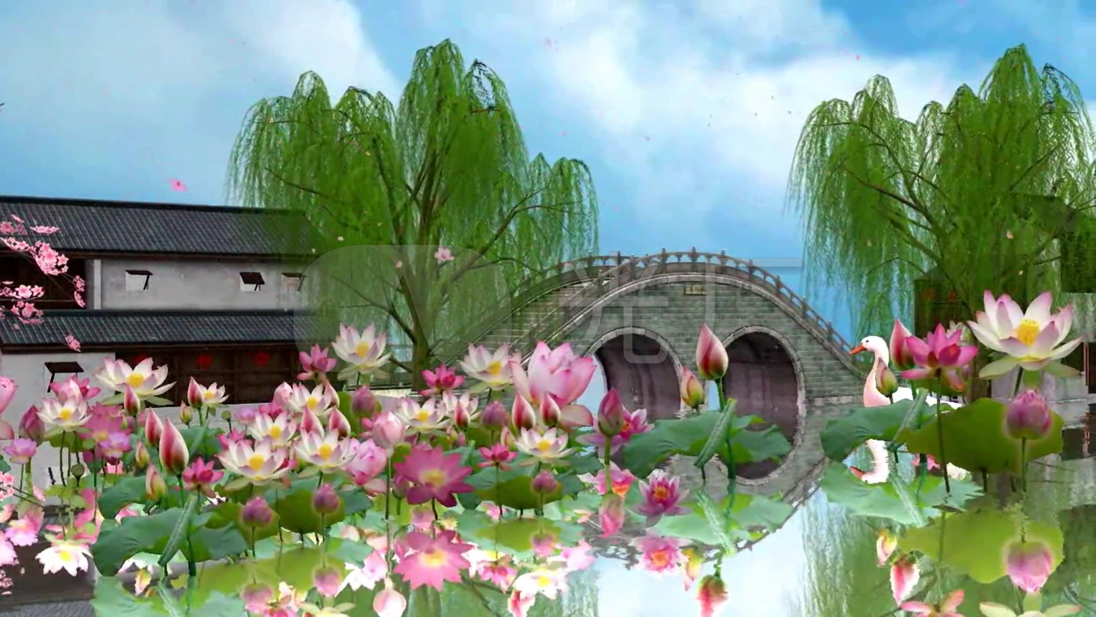 烟雨江南 歌曲背景 舞蹈背景 中国风水墨