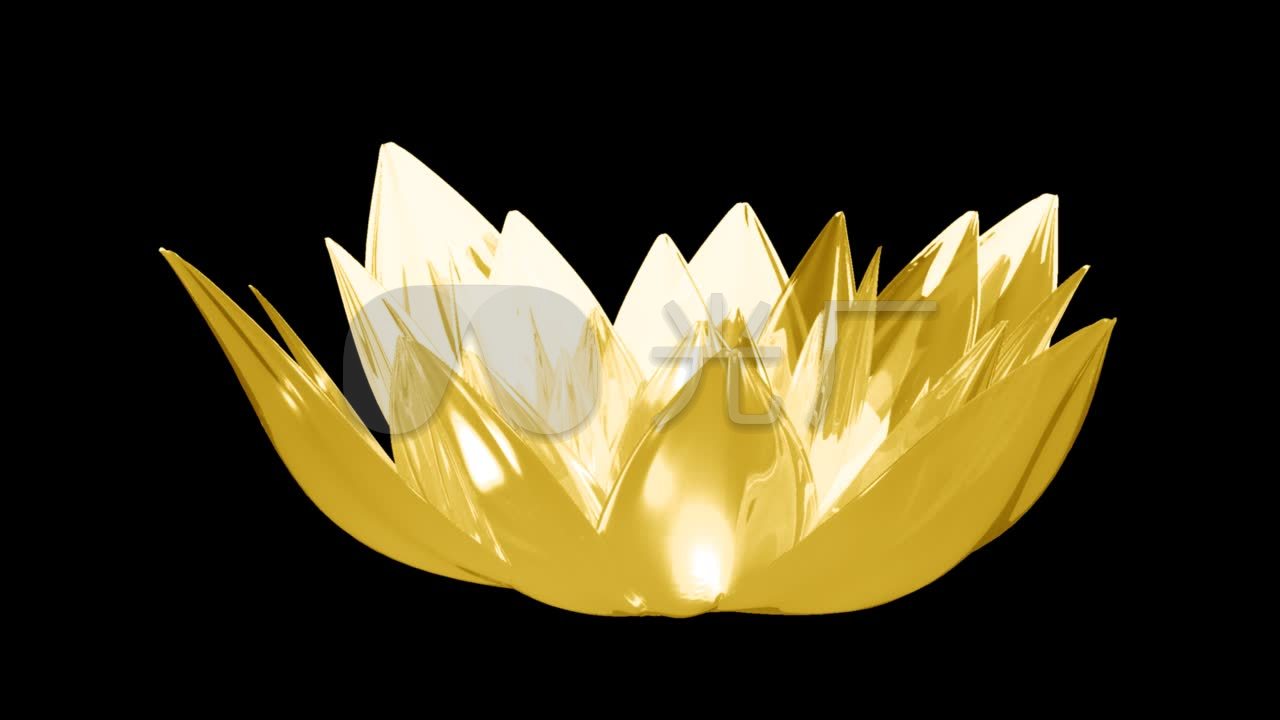 [循环]金色水晶莲花(带通道)