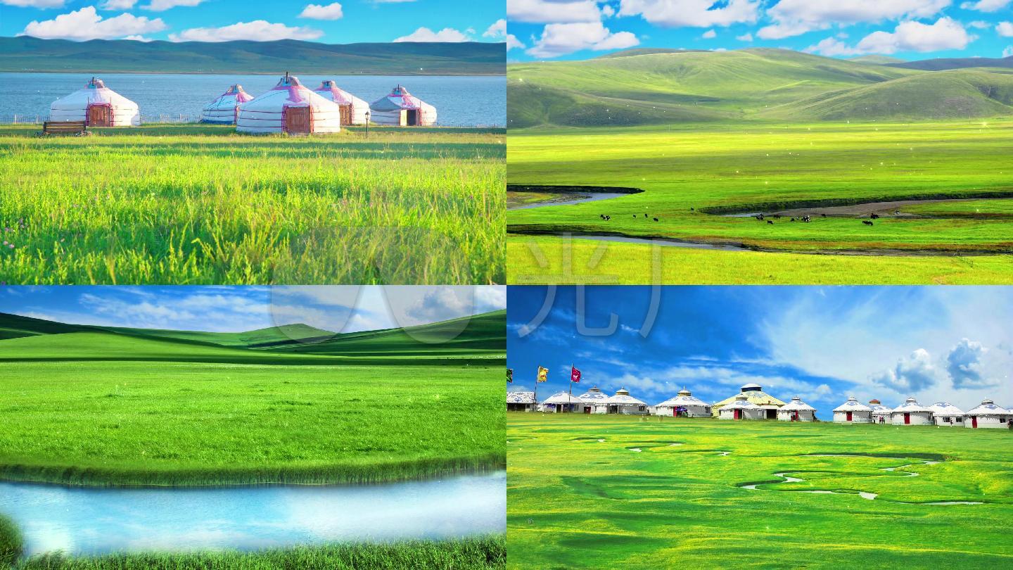 呼伦贝尔草原蒙古包大草原蒙古蓝天