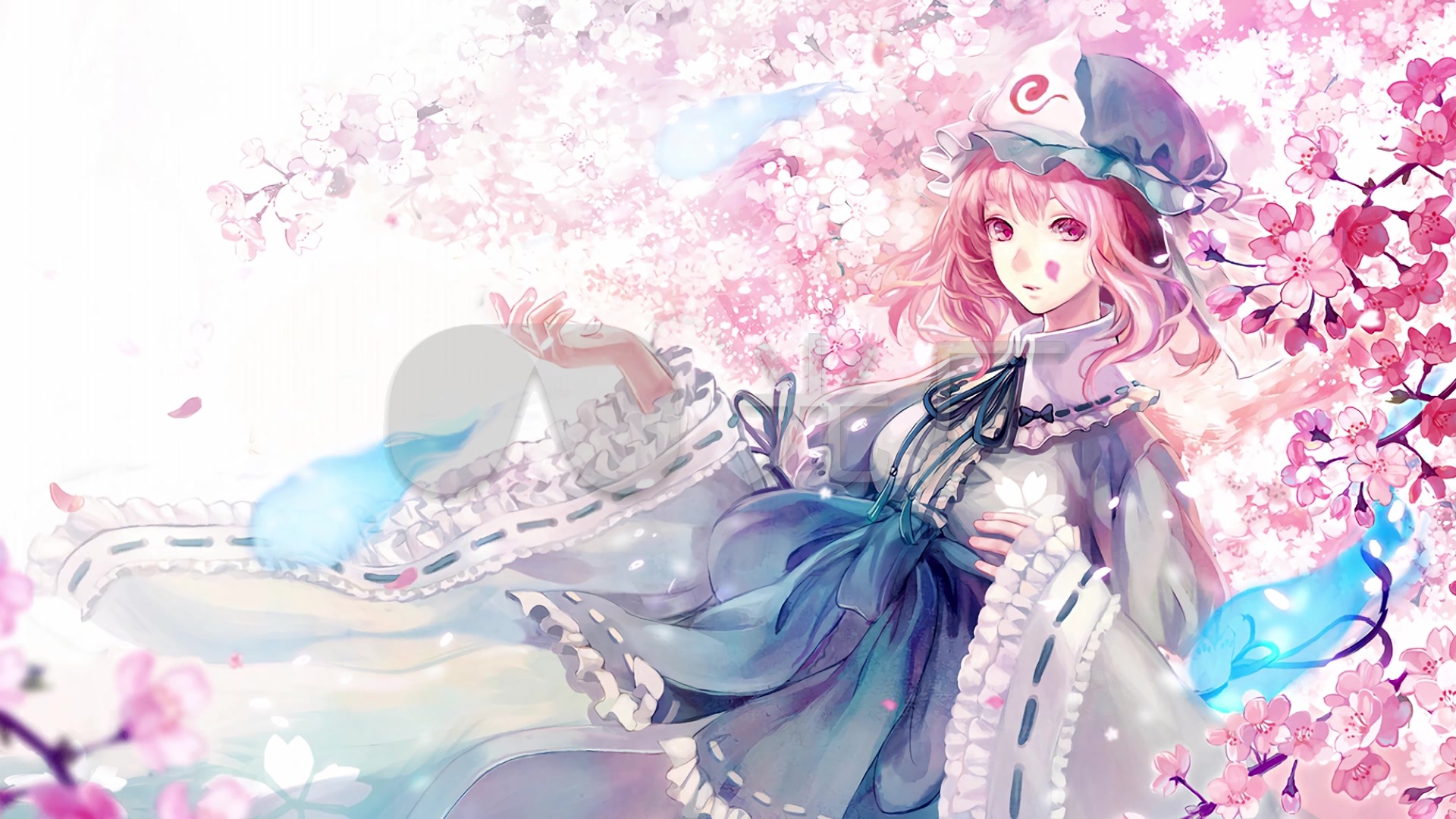 动漫卡通二次元背景樱花少女_1920x1080_高清视频素材