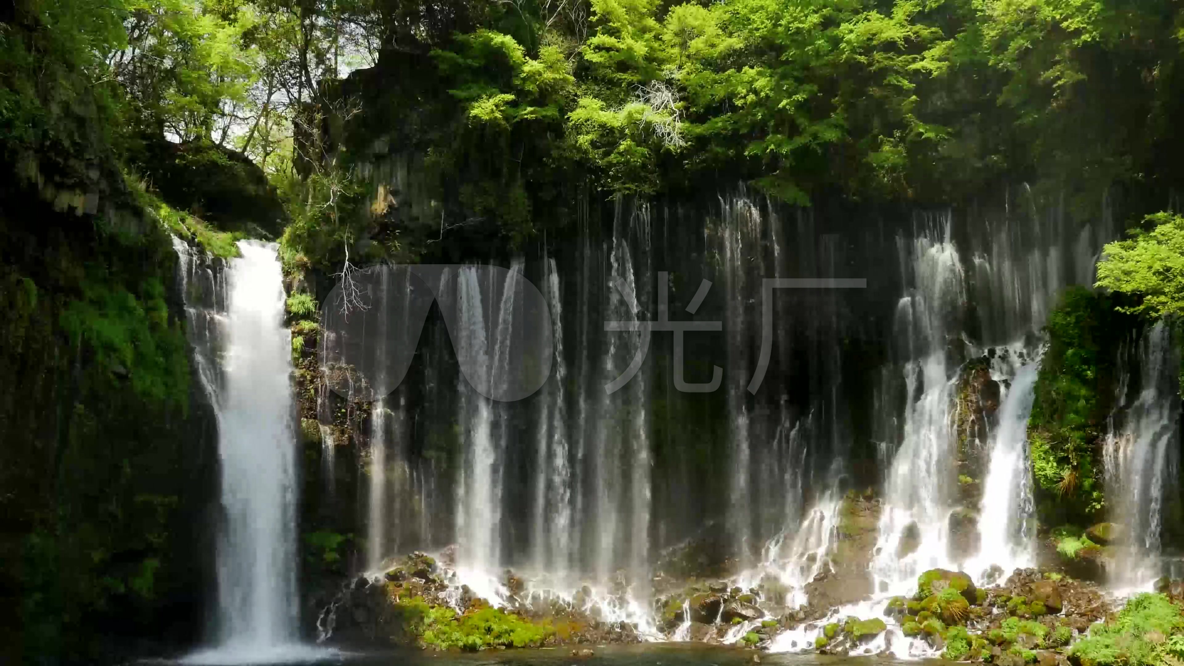 流水瀑布极品山水风光_3840x2160_高清视频素材下载