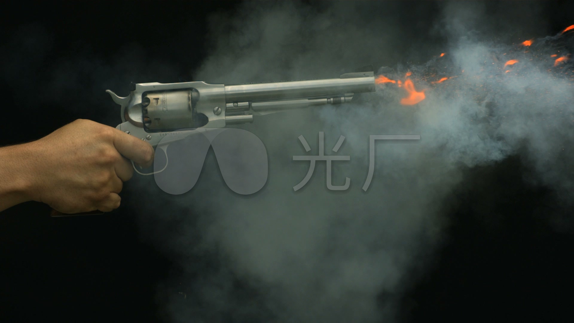 左轮手枪开枪瞬间_1920x1080_高清视频素材下载(编号:1067925)_实拍