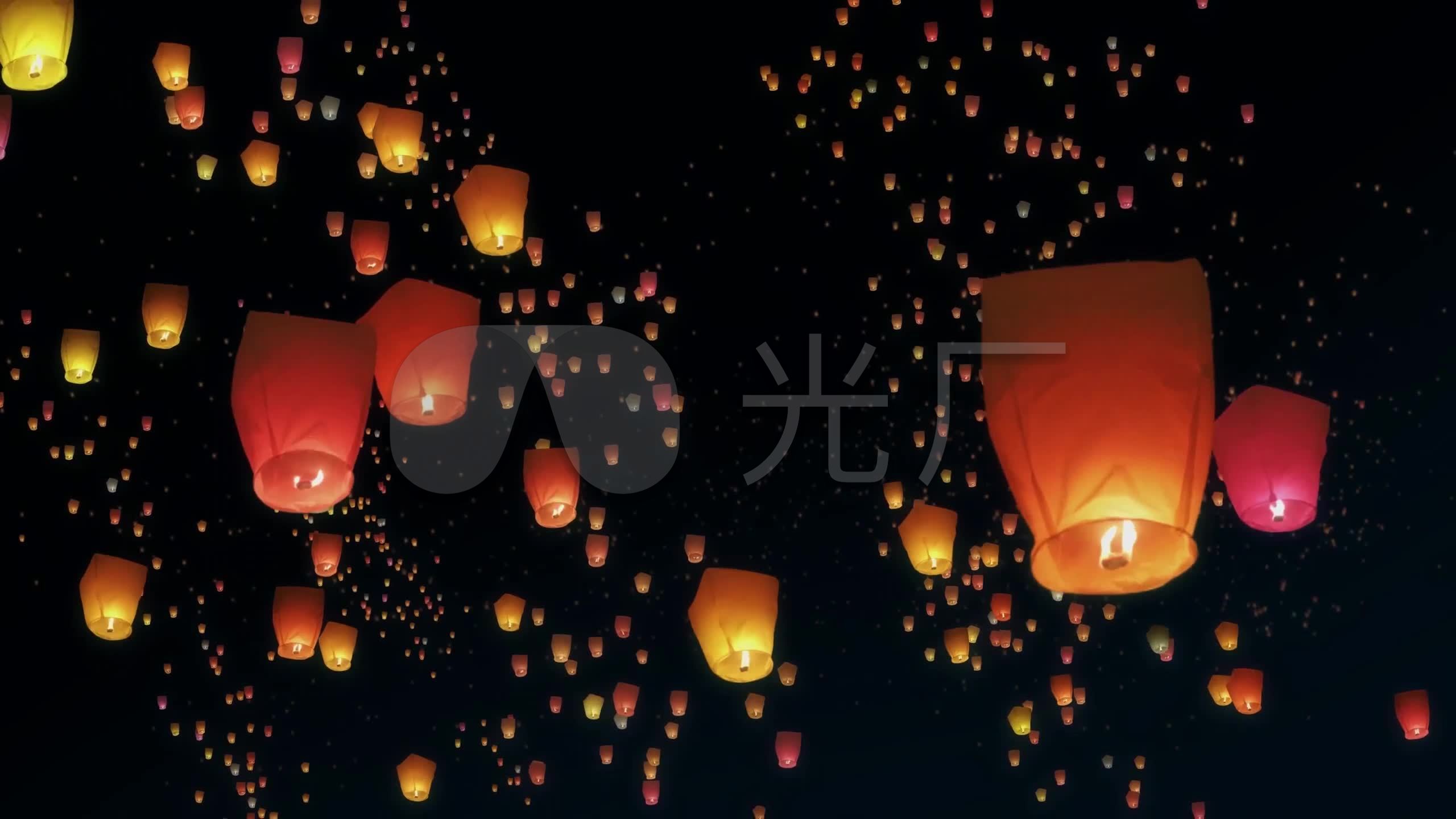视频素材 舞台背景 场景背景 上升的孔明灯2k 来自视频原始文件或预览