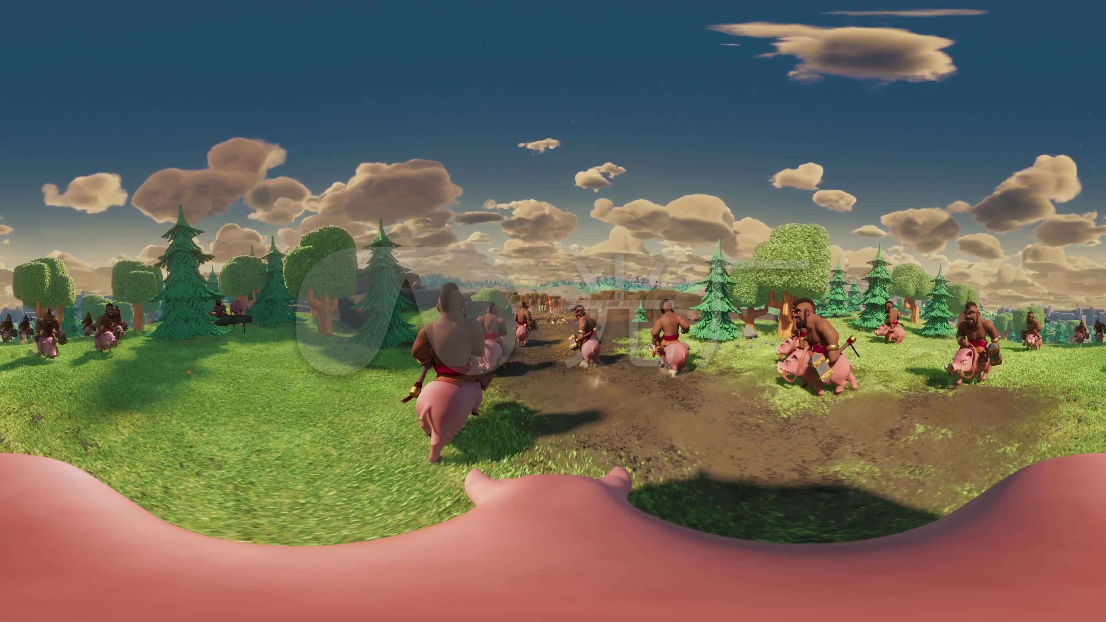 部落冲突游戏-猪骑士VR全景视频素材_3840X