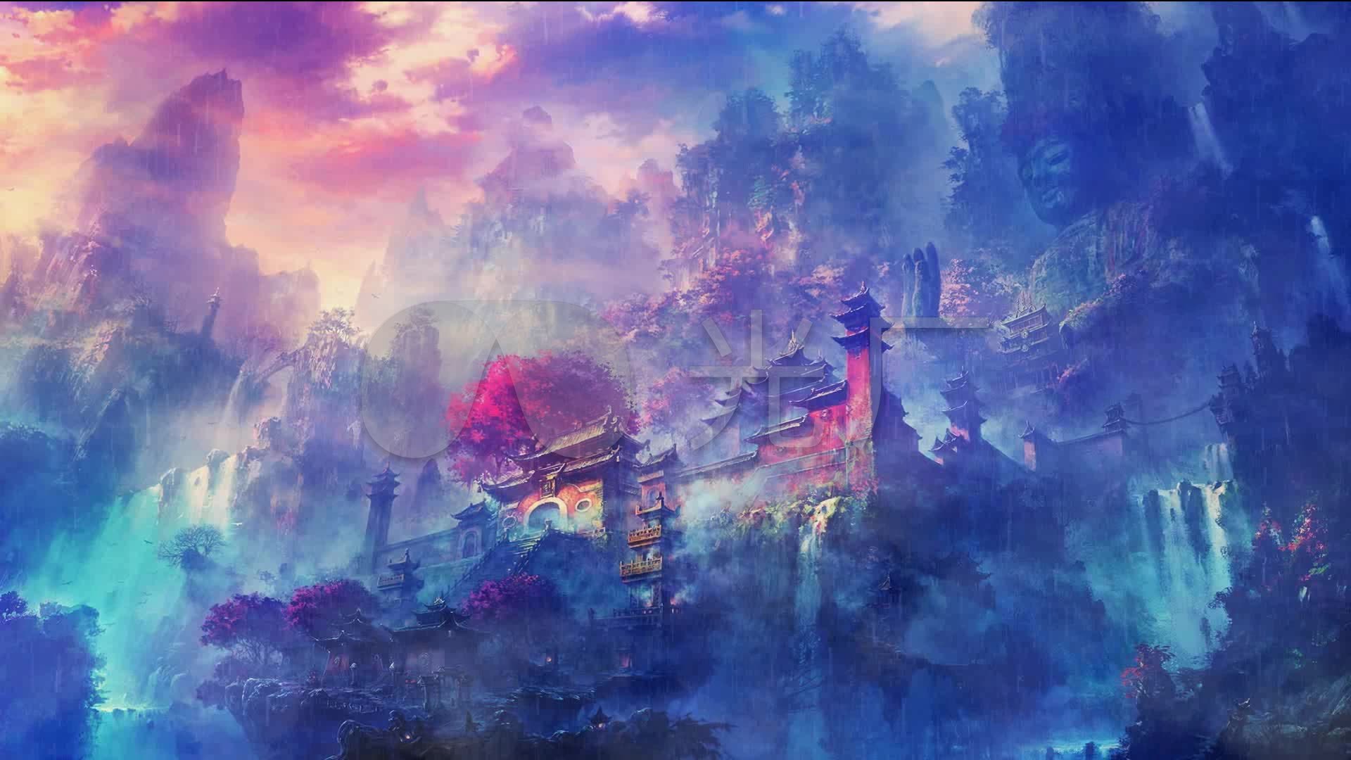 玄幻风格的人间仙境