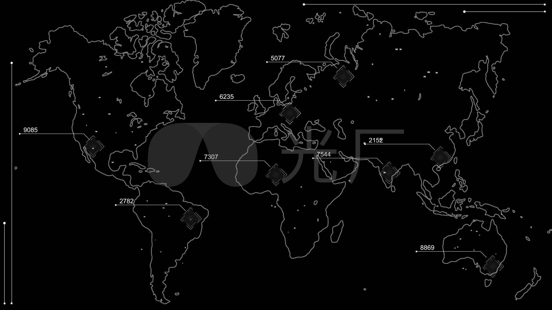 点线世界地图HUD屏幕背景【带通道】_1920X1080_高清视频素材下载(编号:1080985)_影视包装