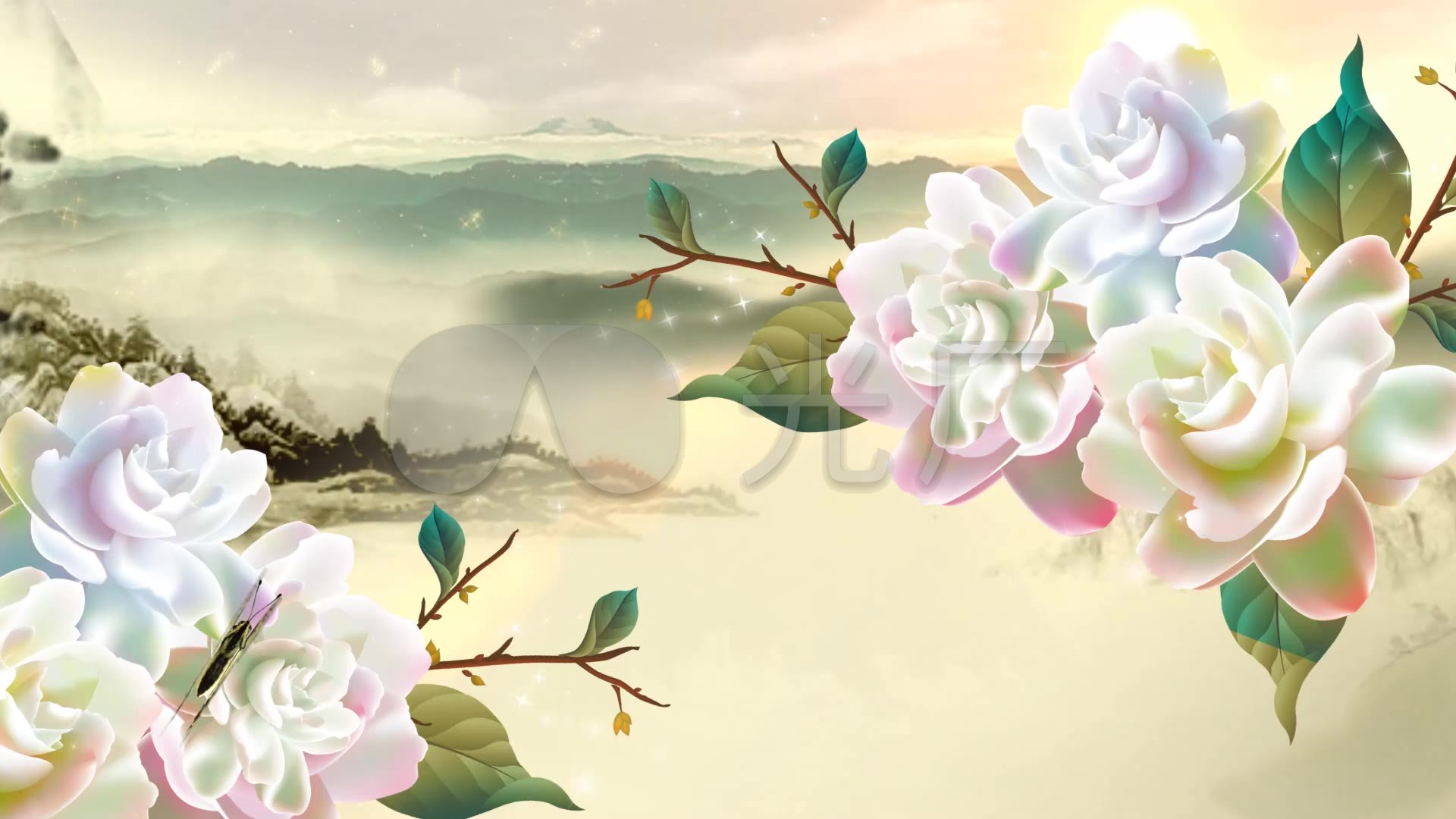 中国风唯美茉莉花led大屏幕视频背景