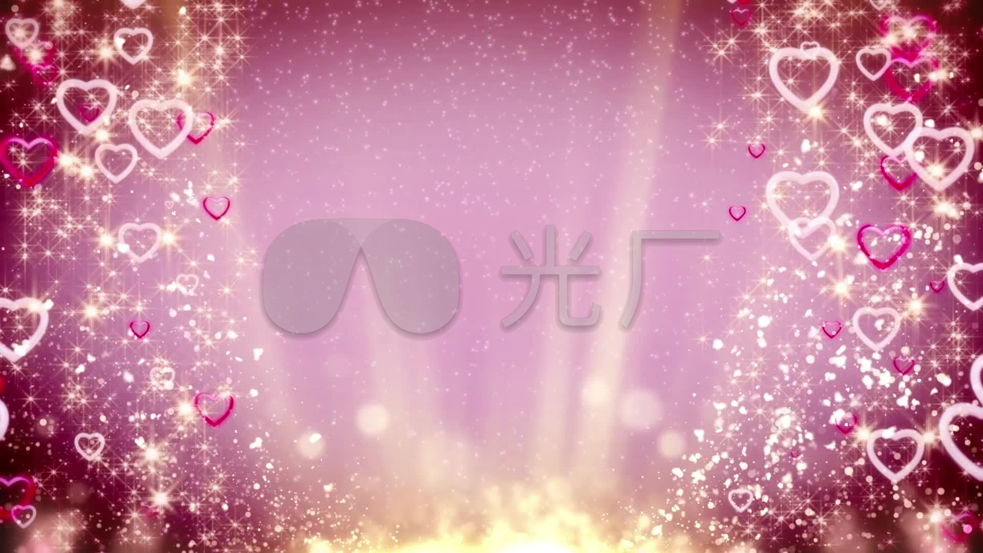 心形飘落粒子飞溅婚礼情人节动态led背景