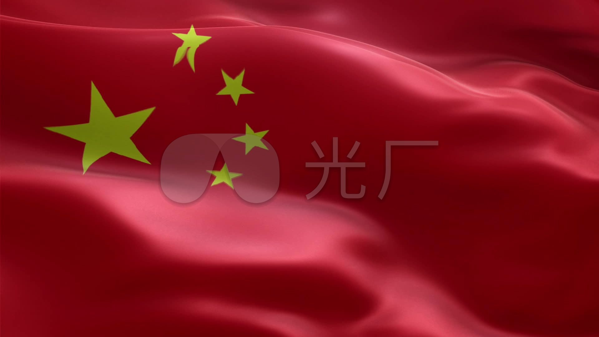 五星红旗国旗飘扬led背景素材_1920x1080_高清视频(:)