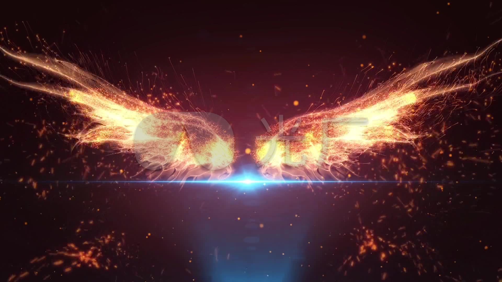 天使之翼天使翅膀大气粒子翅膀燃烧的_1920x1080_高清