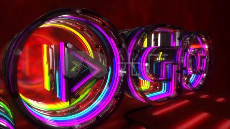 炫酷幻彩3d霓虹灯玻璃风格迪斯科灯光_960x540_高清