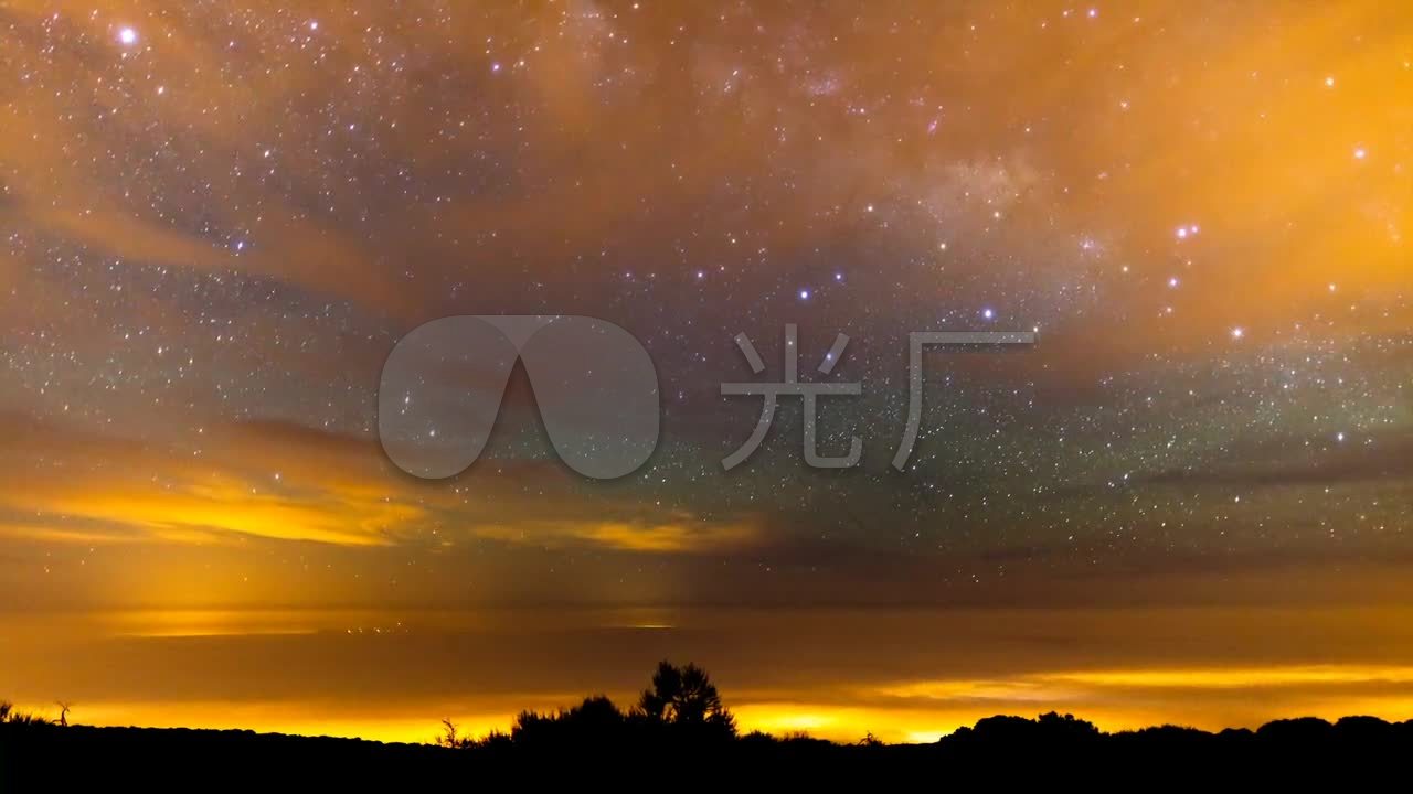 西欧挪威山唯美星空昼夜自然景色