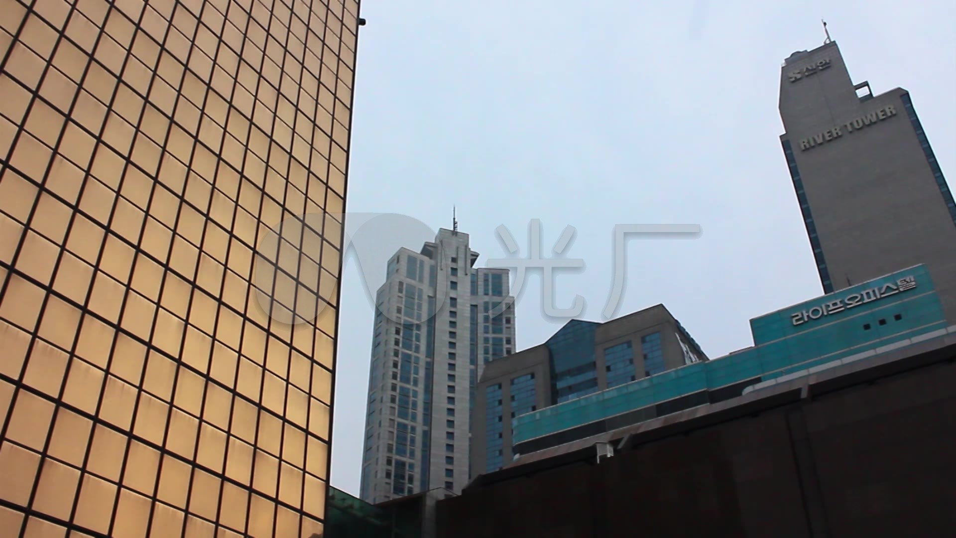 超清拍摄韩国的高楼大厦_1920X1080_高清视