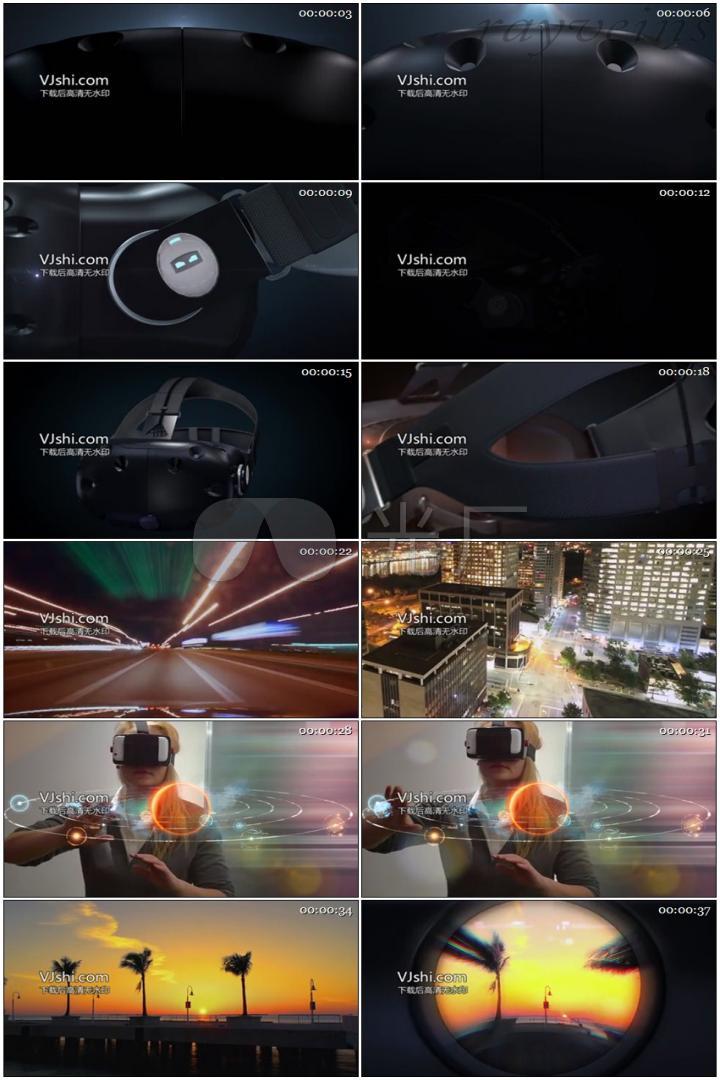 虚拟现实vr科幻梦幻幻境vr眼镜特写城市科技科幻vr头盔介绍vr眼镜