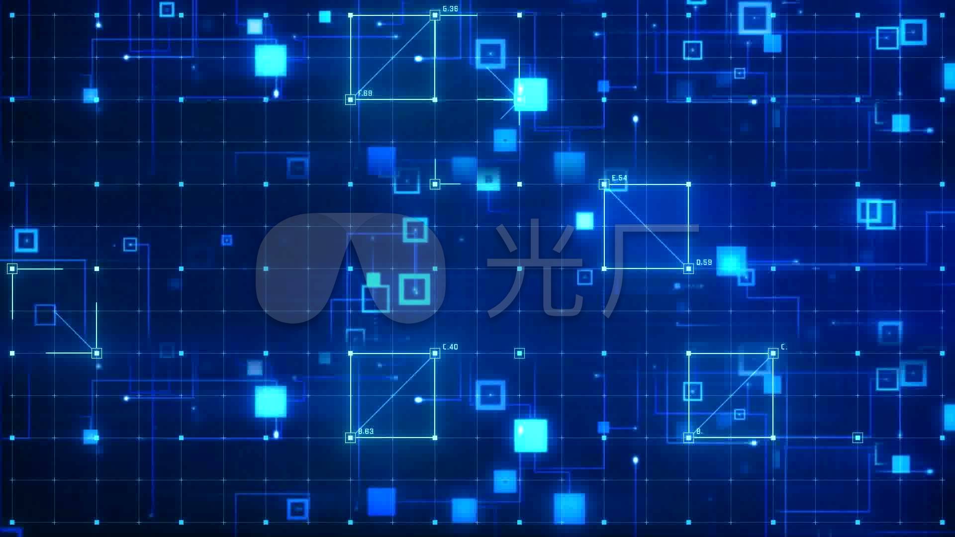 蓝色电子科技感led大屏幕_1920x1080_高清视频素材(:)