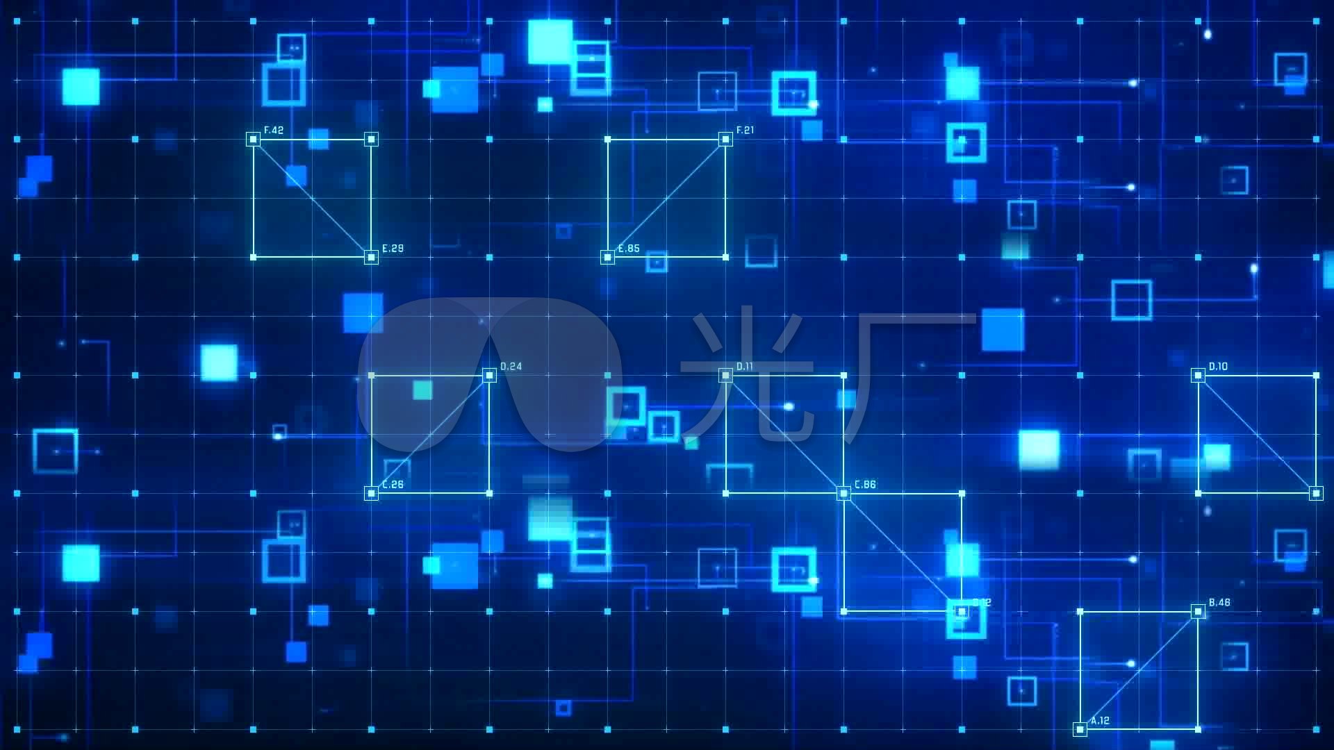 蓝色电子科技感led大屏幕_1920x1080_高清视频素材(:)