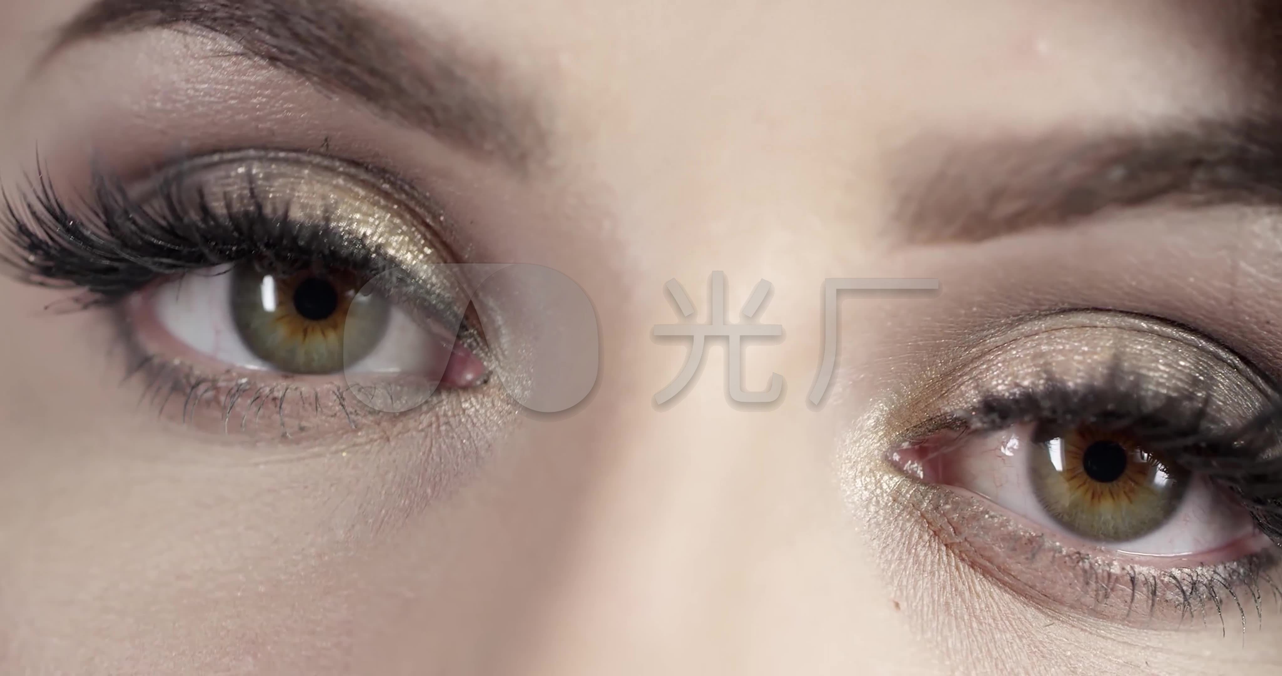眼镜特写眨眼眼部特写4k