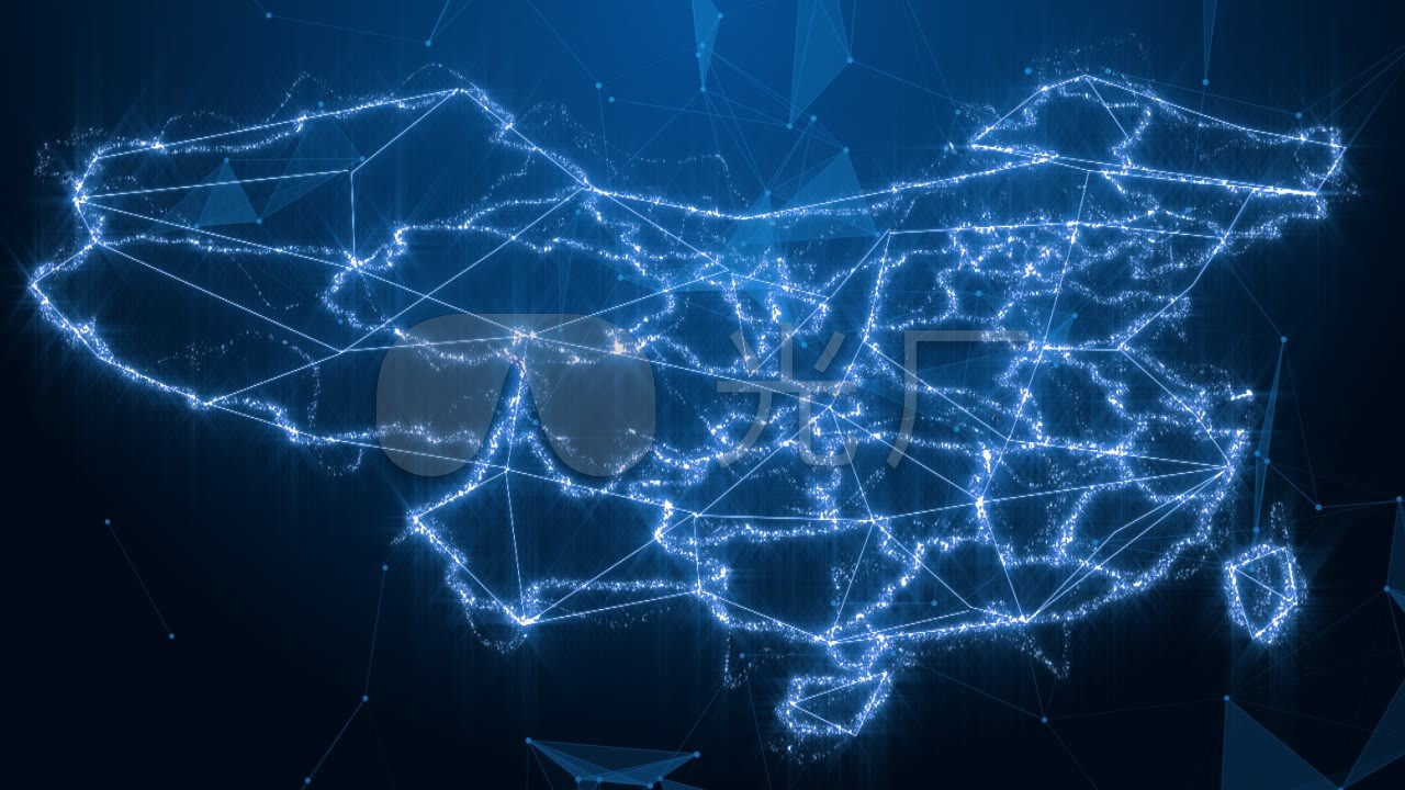 蓝色科技地图 信息 科技 智能化 中国地