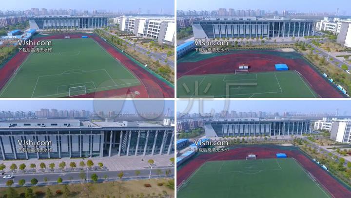 江苏扬州扬州大学体育场航拍