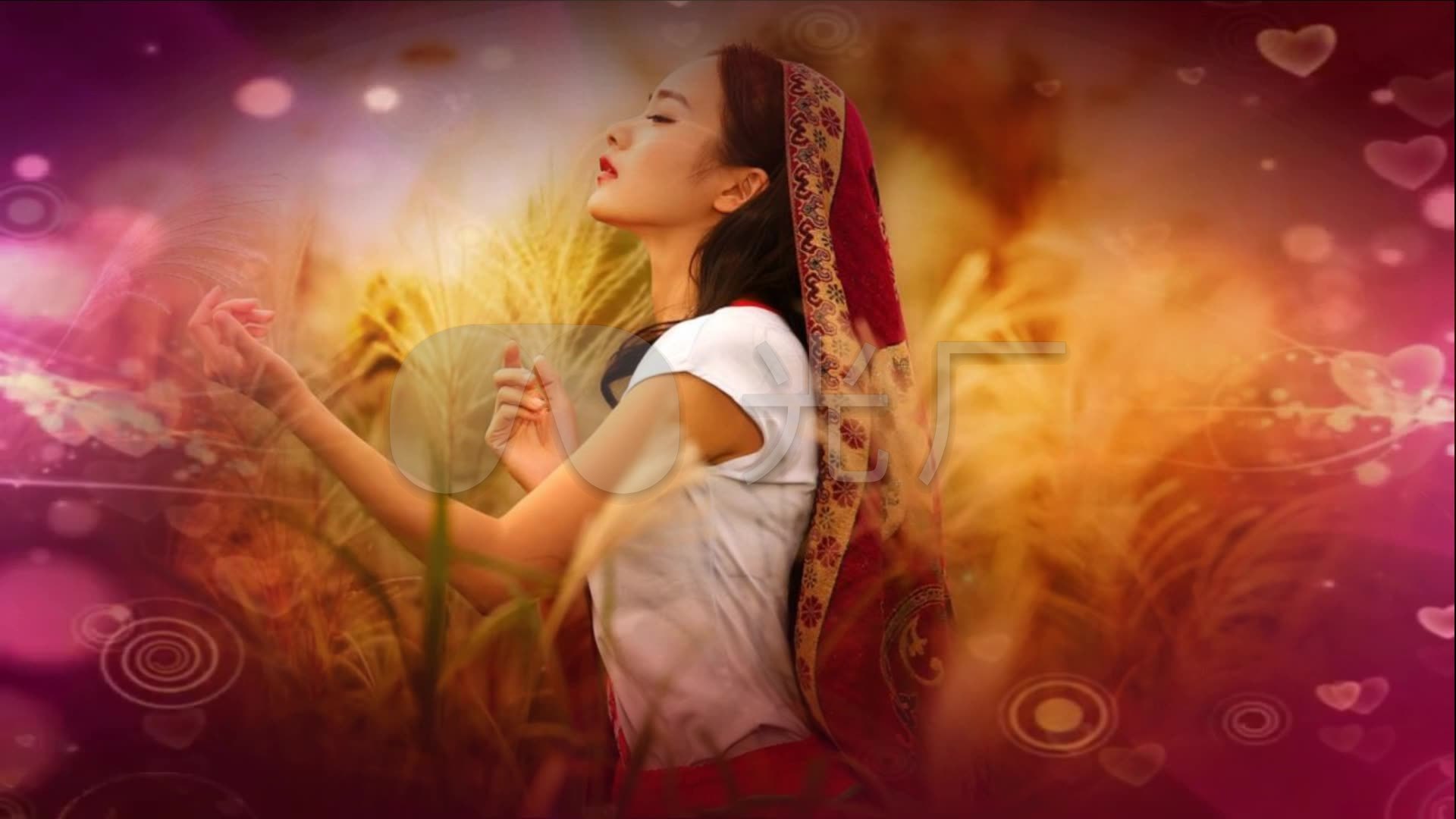 《姑娘我爱你》歌曲伴奏舞台背景唯美配乐成