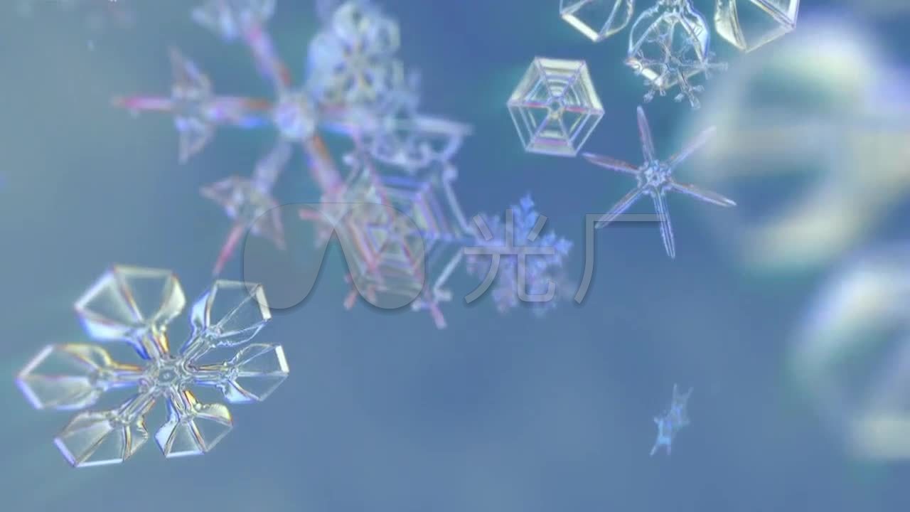 冰晶生长_雪花_结冰过程特写延时摄影素材