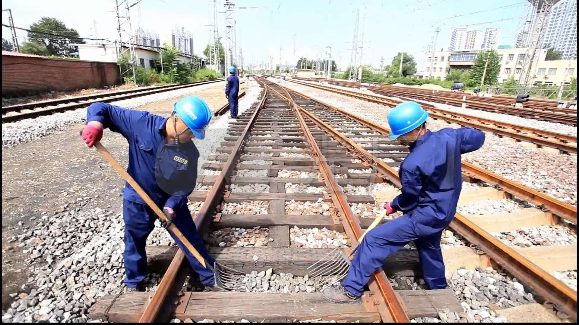 养路工人修铁路_1920x1080_高清视频素材下载(编号:)