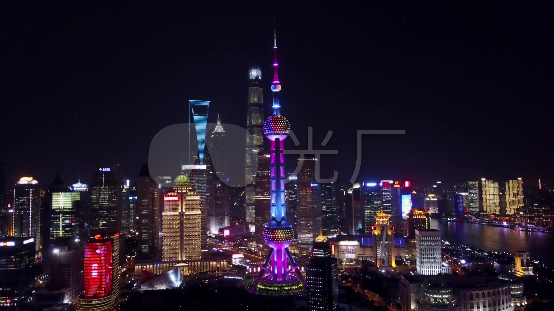 上海陆家嘴夜景_1920x1080_高清视频素材下载(编号:)