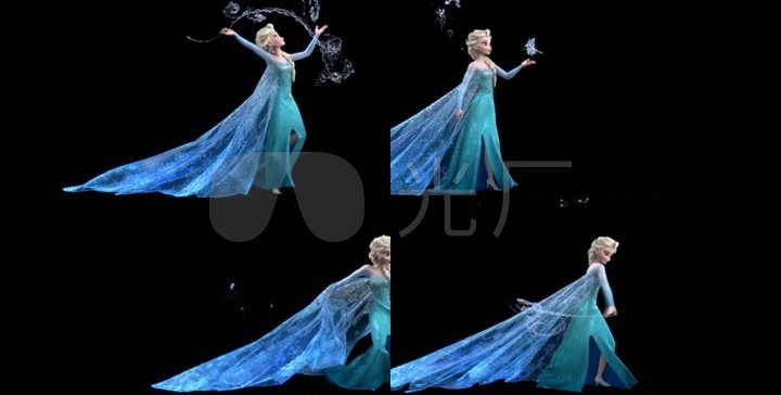 冰雪奇缘卡通美女跳舞